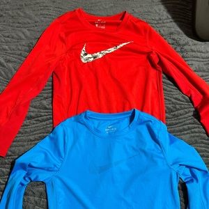 Nike long sleeve shirts. Lot of 2. Youth size small